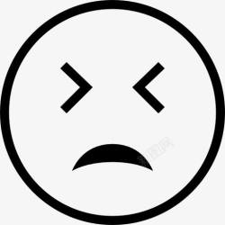山楂Emoji填补不开心的表情的脸轮廓符号图标高清图片