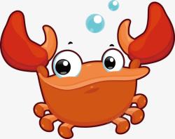 手绘海蟹手绘卡通海洋生物小海蟹高清图片