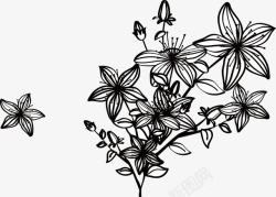 创意春天黑色花朵矢量图素材