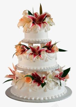 实物花朵婚礼蛋糕素材