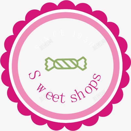 甜品标签png免抠素材_新图网 https://ixintu.com 丝带 标签 甜品 粉色 糖果 糖果店 花纹 装饰