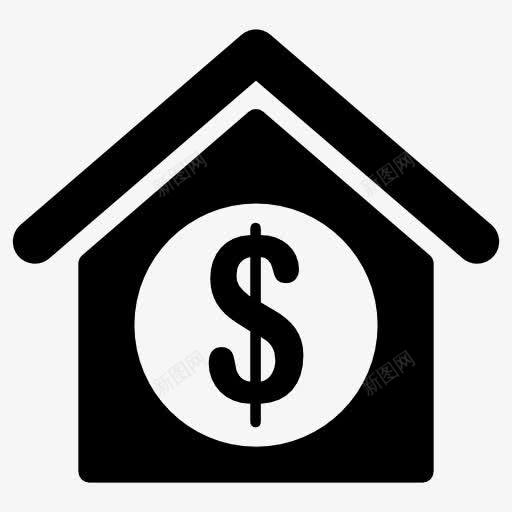 房屋销售价格图标png_新图网 https://ixintu.com 家居 建筑 房价 房地产 房子 美元符号
