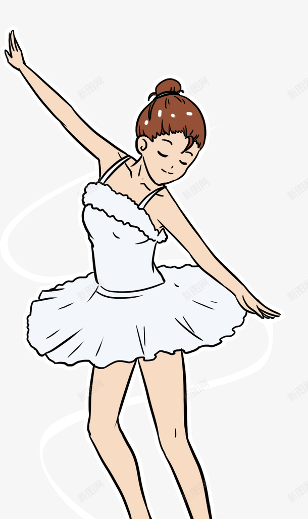 手绘跳芭蕾舞的女孩子png免抠素材_新图网 https://ixintu.com 女孩子 手绘 旋转 跳芭蕾舞的