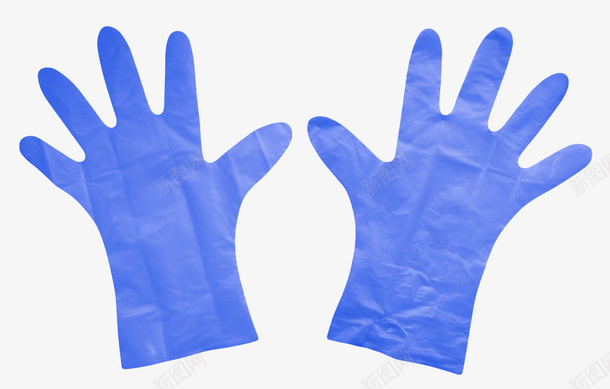 一双蓝色的橡胶手套实物png免抠素材_新图网 https://ixintu.com 一次性 一次性用品 塑胶 工业制造成品 张开 摊开 次数 污染 物体 物品 用品