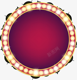 圆形灯泡红色圆形边框高清图片