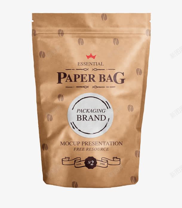 咖啡包装袋装牛皮纸png免抠素材_新图网 https://ixintu.com 产品实物 咖啡包装袋装 牛皮纸