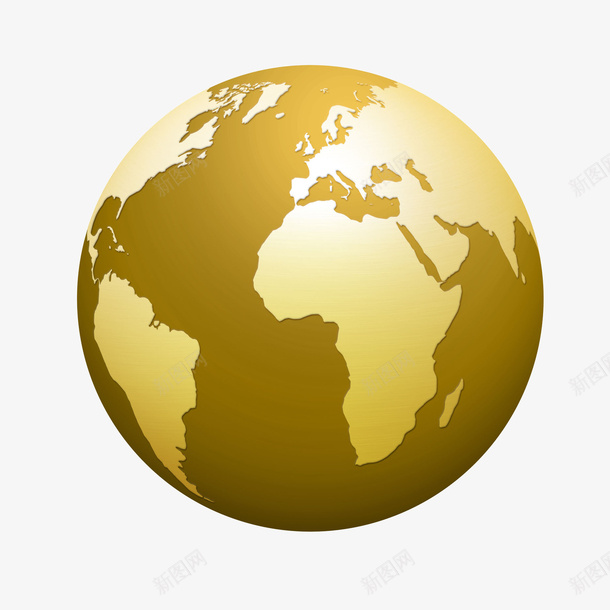 金色地球png免抠素材_新图网 https://ixintu.com 3D 世界 商务交易 地球仪模型 球体 金属 金属地球 金色 金色地球