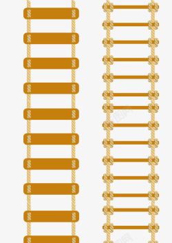 淡黄色麻绳梯子木艺梯子高清图片