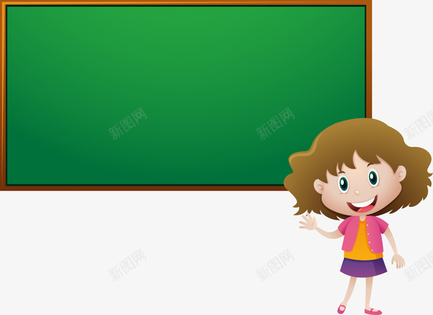 开学季上课的小女孩png免抠素材_新图网 https://ixintu.com 上课的小女孩 学习 学生 开学季 教师 绿色黑板