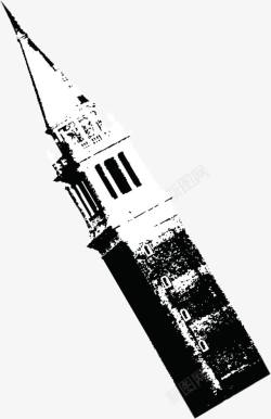 尖顶高塔欧式高塔尖顶素描招聘高清图片