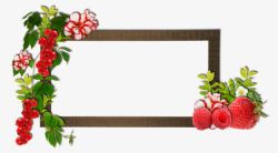 绿叶红花相框装饰春天素材