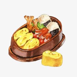 日式快餐便当盒饭手绘画片高清图片