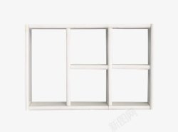 白色木框书架装饰高清图片
