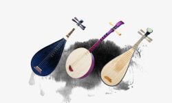 水墨素材琵琶中国风古董乐器高清图片