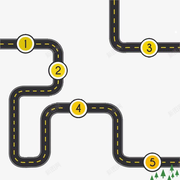 创意道路线路图png免抠素材_新图网 https://ixintu.com GPS 创意道路线路图 图表 城 山 平坦 房屋 手绘路线图 树木 模板 道路