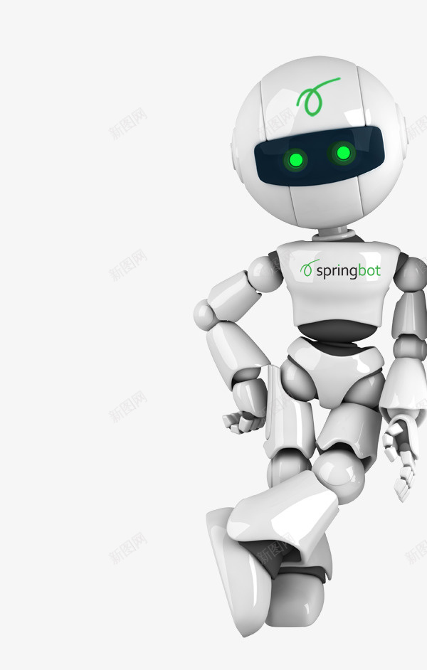 白色智能机器人png免抠素材_新图网 https://ixintu.com PNG创意 个性 创意 卡通 智能 机器人 白色 绿色眼睛