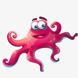 卡通矢量章鱼卡通红色的章鱼高清图片