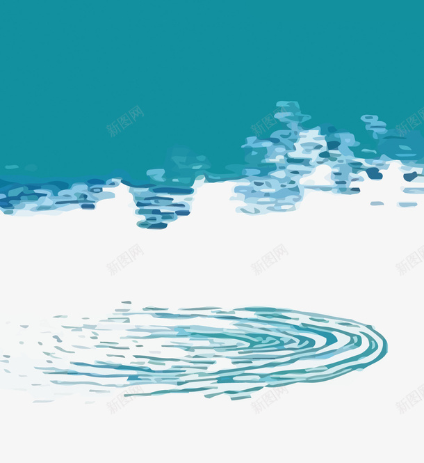 水波矢量图eps免抠素材_新图网 https://ixintu.com 卡通 水池 水波 水面 河面 涟漪 矢量水面 蓝色 矢量图