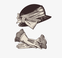 贵妇帽子手绘复古物品矢量图高清图片
