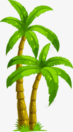 彩色的椰子手绘彩色椰子树10高清图片