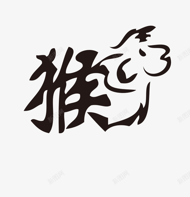 卡通手绘装饰十二生肖简笔画头像图标png_新图网 https://ixintu.com 动物头像中国风 十二生肖头像简约风 十二生肖简笔画 卡通手绘简约装饰 卡通手绘装饰十二生肖简笔画头像装饰猴免费下载 字画组合十二生肖 广告设计 海报设计 猴 高清字画