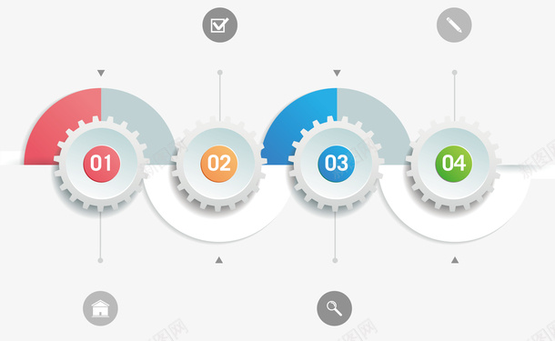 PPT顺序描述元素矢量图ai免抠素材_新图网 https://ixintu.com PPT 时间轴 矢量PPT 顺序描述 齿轮 矢量图