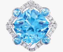 菱形的钻石施华洛世奇首饰天蓝耳环高清图片