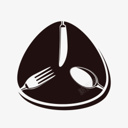 房产宣传西餐刀叉不锈钢餐具宣传用图标高清图片