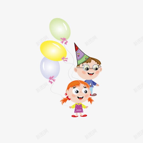 卡通手绘儿童生日聚会