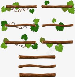 木棒生动树枝标题栏高清图片