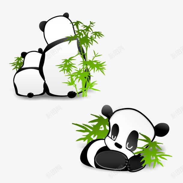 卡通可爱熊猫png免抠素材_新图网 https://ixintu.com 动物 卡通 可爱 吃竹子 植物动植物 熊猫 竹子
