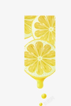 柠檬橙汁矢量图素材