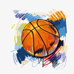 篮球足球插画篮球涂鸦插画矢量图高清图片
