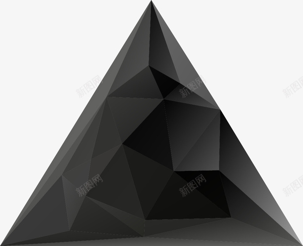 黑色个性感三棱锥png免抠素材_新图网 https://ixintu.com 三棱锥 三角体 三角形 立体 装饰图案 黑色