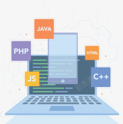 代码语言笔记本电脑开发代码矢量图高清图片