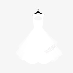 卡通白色婚纱礼服素材