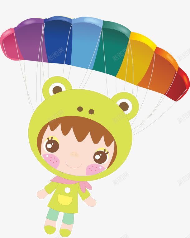 玩滑翔伞的卡通小孩png免抠素材_新图网 https://ixintu.com 卡通 小孩 滑翔伞 热气球