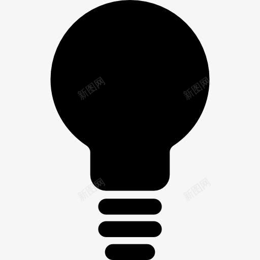 灯泡的黑色形状图标png_新图网 https://ixintu.com 光 创意 创新 思想 思路 接口 灯泡 符号