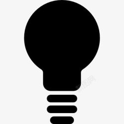 创意思路灯泡的黑色形状图标高清图片