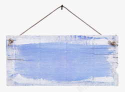蓝色木板背景蓝色带白色油漆痕迹挂着的木板实高清图片