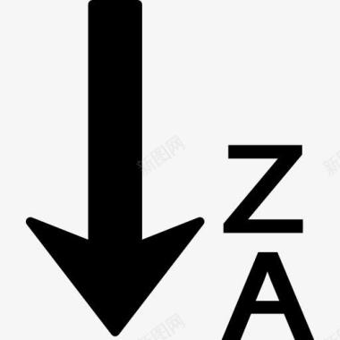 排序从Z到A反向字母顺序图标图标