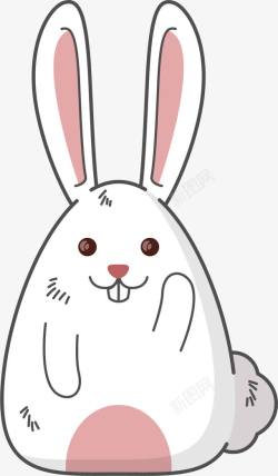 戴着礼貌的兔子打招呼的表情包高清图片