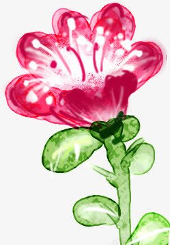 手绘粉色艺术花朵春天素材