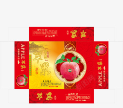 苹果彩盒包装水果礼盒高清图片