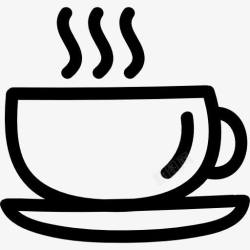 热杯杯咖啡的手绘符号图标高清图片
