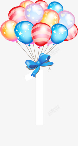 彩色蝴蝶结生日彩色气球高清图片