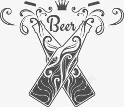 啤酒瓶图标免抠啤酒促销标签图标高清图片