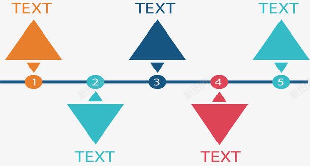 上下结构三角时间轴png免抠素材_新图网 https://ixintu.com 三角形 几何图形 彩色 时间轴