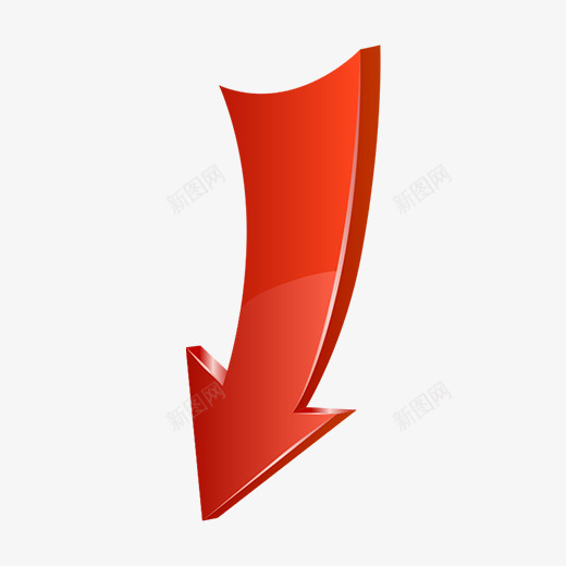 红色圆弧箭头分析元素图标psd_新图网 https://ixintu.com 三角形 几何 卡通图标 圆弧 扁平化 立体 箭头 红色