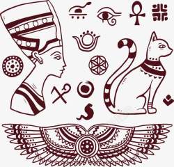 手绘埃及图案素材